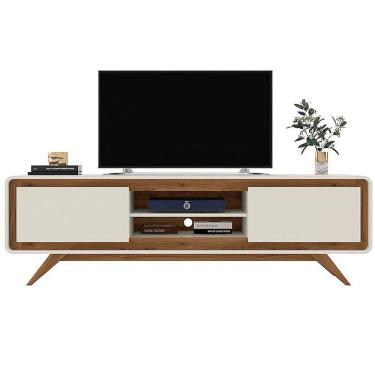 Imagem de Rack para Tv até 50 Polegadas 2 Portas Channel Nature e Off White 150cm