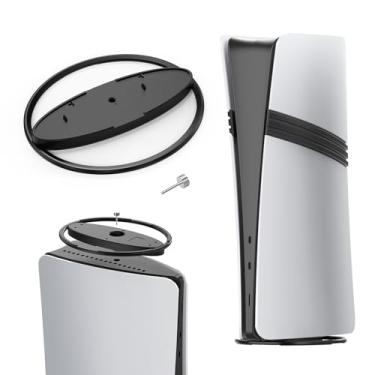 Imagem de AARONMEI Suporte vertical de metal com base antiderrapante compatível com console PlayStation 5 Slim/Pro - Suporte portátil para console de jogos PS5 (preto)