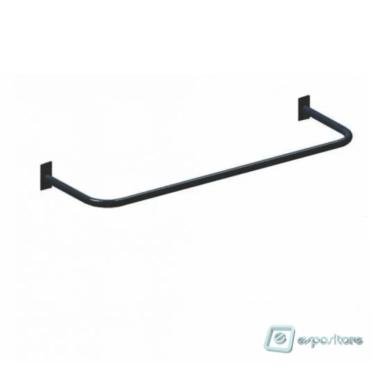 Imagem de Arara para Roupa de Parede Simples Preta - 1,50m