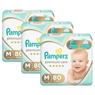 Imagem de Kit Fralda Pampers Premium Care Nova Jumbo Tamanho M 240 Unidades
