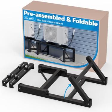 Imagem de Air Jade Mini suporte de chão dividido, mini suporte pré-montado e dobrável, instalação rápida e suporte CA antivibração para bomba de calor de ar condicionado de 9.000-36.000 BTU, suporta até 181 kg