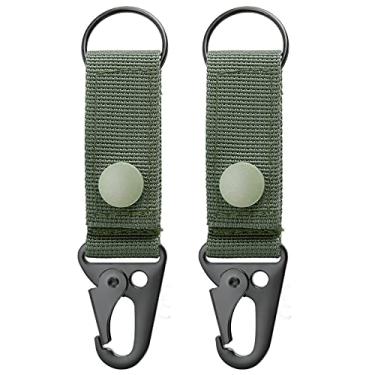 Imagem de FRTKK Chaveiro tático Molle chaveiro chaveiro chaveiro chaveiro de nylon Molle cinto fivela clipe chave para cintos, bolsas Molle, mochila tática colete (verde militar - (pacote com 2))