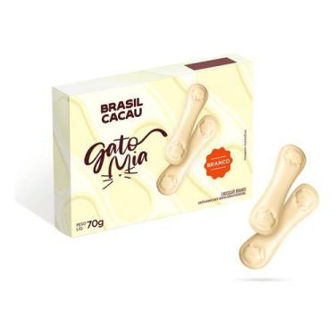 Imagem de Gato Mia Chocolate Branco 70g Brasil Cacau Lingua De Gato