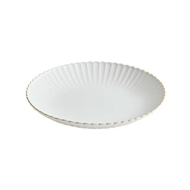 Imagem de Prato de porcelana de osso vegetal doméstico, prato de salada simples para restaurante - 30,5 cm