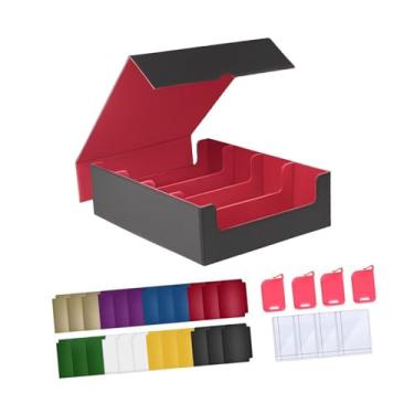 Imagem de menolana Caixa para Armazenamento de Cartas, Lata para Coleção de Jogos de Cartas, Capacidade para 3.000 Cartas, Vermelho