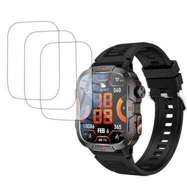Imagem de yiqungo Compatível com protetor de tela de relógio inteligente QX12 QX11, [pacote com 3] Película transparente TPU de semi-adsorção compatível com relógio inteligente QX12 QX11