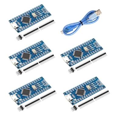 Imagem de AYWHP Placa Nano V3.0 Com Cabo, 5 Peças Atmega328P, Chip Ch340G 5V 16M, Microcontrolador Compatível Arduino (Porta Micro Usb)