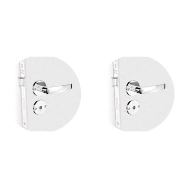 Imagem de 2 Fechadura Soprano Banheiro Pali Roseta Redonda Cr 40Mm