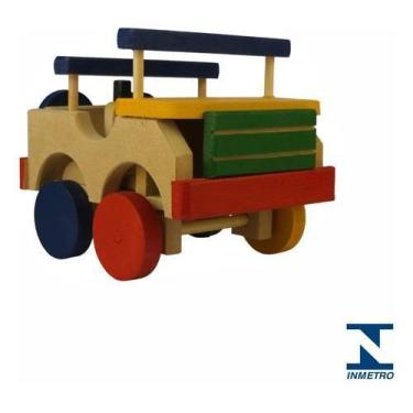 Imagem de Brinquedo Em Mdf Educativo Pedagógico Jeep Jipe Colorido - Modernato