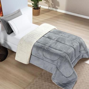 Imagem de Manta Flannel com Sherpa Cama Box Solteiro Coberdrom Everest - EMPÓRIO