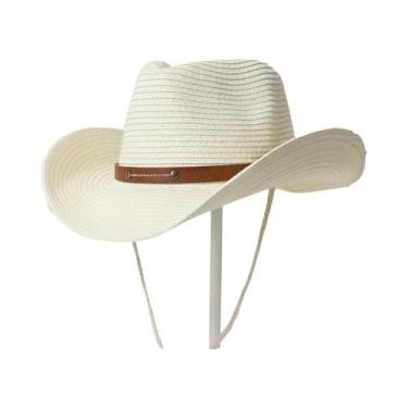 Imagem de Chapéu de Cowboy Ocidental Unissex - Aba Larga para Sol e Praia - Esti