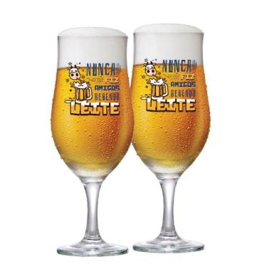 Imagem de Jogo de Taças de Vidro Berlin Nunca Fiz Amigos Para Cerveja 330ml 2 Pc
