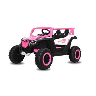 Imagem de Bang Toys - Carrinho Elétrico Infantil Pulse XR7 12V - com Portas que Abrem, Luzes de LED, Sons, Bluetooth, Entrada USB/MP3, Controle Remoto - Suporta até 35kg - Cor Rosa