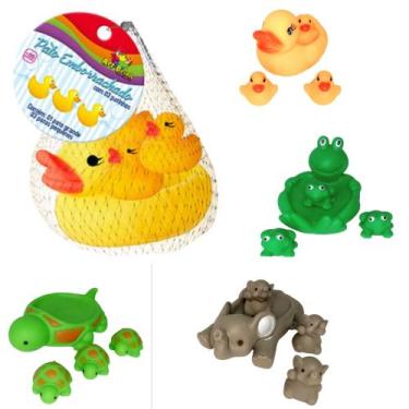 Imagem de Bicho de Borracha Kit Brinquedo Infantil Para Banho E Crianças Pato Bo