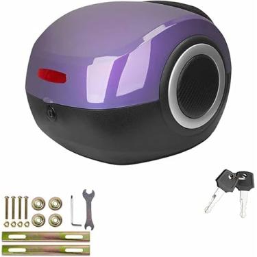 Imagem de Top Case Motocicleta, 20l Top Case Para Scooter, Caixa De Bicicleta Para Bagageiro, Estojo De Motocicleta Com Trava De Segurança, Resistente Durável, Purple