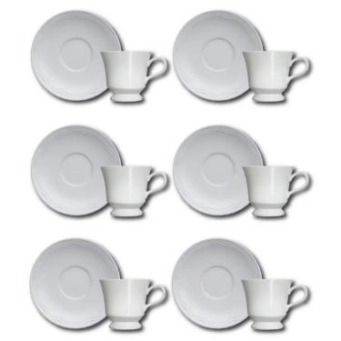 Imagem de Conjunto De Xícaras Para Café Germer Cottage Em Porcelana 80 Ml 6 Peças Branco