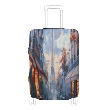 Imagem de Joisal Big Ben in London Capa protetora de mala aprovada pela Tsa para bagagem de 45 a 81 cm, Torre Eiffel Cafe Street, S 18-20 in