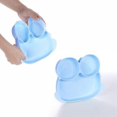 Imagem de Prato Infantil Para Microondas Sapinho Silicone Desmame 3 Divisórias A