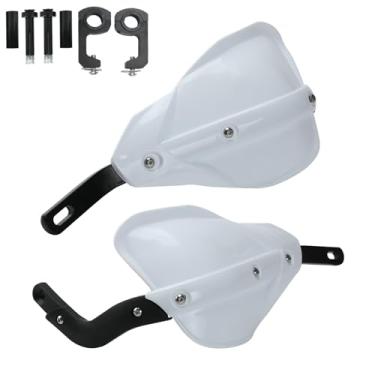 Imagem de Protetores de mão para bicicleta Dirt Bike Universal 7/20.3 cm e 1 1/20.3 cm Guidão Motocicleta Protetores de Mão para Dirt Bike Snowmobile Motocross Supermoto Scooter ATV Off Road (Branco)