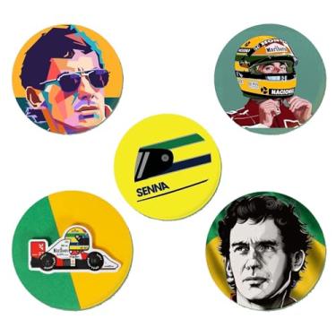 Imagem de Bottons Ay.rton Sen.na 5 Unidades 5,8cm - broche button pin