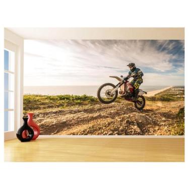 Imagem de Papel De Parede 3D Moto Cross Trilha Terra Mx 3,5M Bkm13 - Você Decora