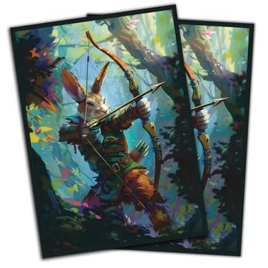 Imagem de Digital Sorcery Studio Capas para jogo de cartas Rabbit Archer – Pacote com 100 – Compatível com MTG – Perfeito para decks Magic Bloomburrow Commander como Baylen, Finneas e Ms Bumbleflower