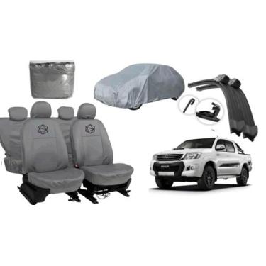 Imagem de Conjunto capa couro + cobertura automotiva Hilux + brinde - iron tech 