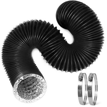 Imagem de Mangueira de ventilação para secadora de 10 cm, duto de ar de alumínio flexível de 2,8 m, kit de tubo de ventilação de secagem de quatro camadas resistente a altas temperaturas para HVAC, barraca de
