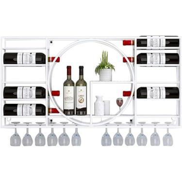 Imagem de Cremalheira Fixada Na Parede Do Vinho, Cremalheira Industrial Do Vento Do Ferro Feito, Cremalheira De Exposição Home Da Decoração Do Armário Do Vinho De Restaut, D, 100x11x52cm