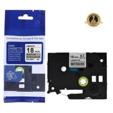 Imagem de Fita Compatível Brother Tz Tze M941 Prata Fosco Letra Preta 18mm - Gen