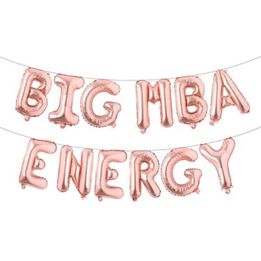 Imagem de Big MBA Energy Balloon Banner, Parabéns Grad, Parabéns pelo mestrado em administração de empresas, suprimentos de decoração de festa de formatura universitária/universitária (BIG MBA ENERGY ouro rosa)