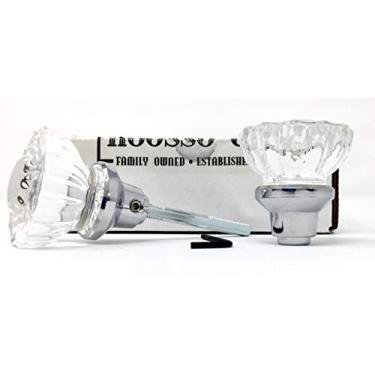 Imagem de Rousso's Reproductions 2 puxadores (1 par) 0019-PC de cristal de depressão e eixo cromado polido