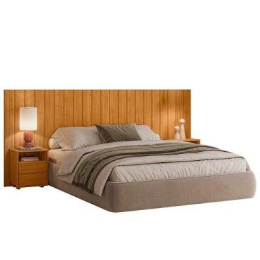 Imagem de Cabeceira De Cama Extensível Com Mesa De Cabeceira Mdf Fiori Cinamomo 