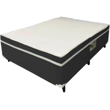 Imagem de Cama Box Alto Nivel Casal com Molas Ensacadas 138x188x60cm Cor Preto