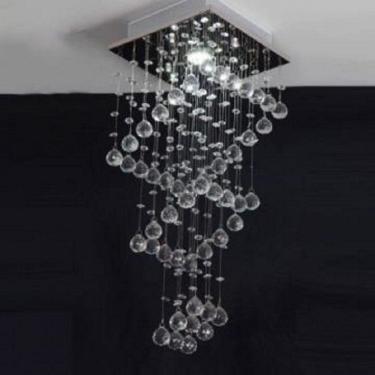 Imagem de Lustre Para Sala, Quarto, Cozinha, Hall, Corredor Sala De Jantar Em Cristal Base K9 30x30 90cm
