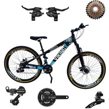 Imagem de Bicicleta 26 VikingX T25 21v Shimano Profissional Pneu Aro 26 Balão Faixa Amarela-Unissex
