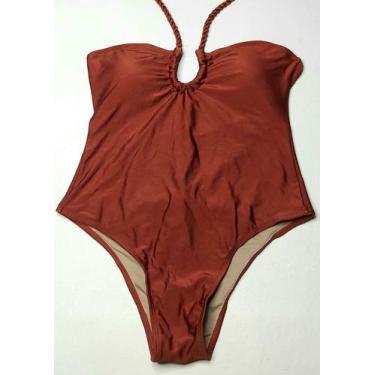 Imagem de Maiô body sem alça decote gota alças trançadas c bojo - Tropicana Moda