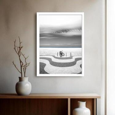 Imagem de Quadro Decorativo Copacabana Calçada Bicicleta - 70x50cm - Quadros On-