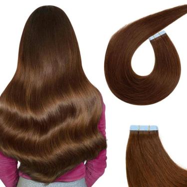 Imagem de Fita adesiva em extensões de cabelo AGMITY Medium Brown 45 cm 20 unidades 50g