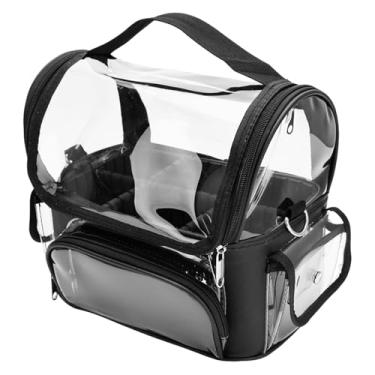 Imagem de FashionCha Necessaire de PVC Transparente de 11,8 X 9,4 X 6,7 Polegadas, Bolsa de Maquiagem Multifuncional Portátil com Divisórias Removíveis