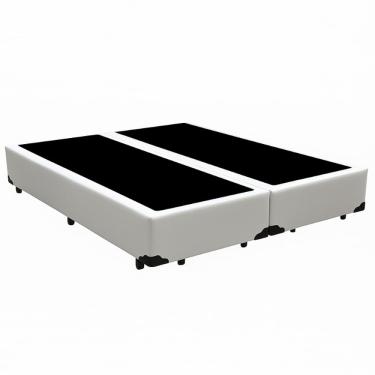 Imagem de Cama Box Queen Bipartido 158×198 Branco – Base Reforçada