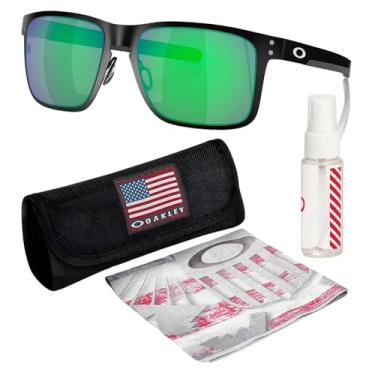 Imagem de OAKLEY Óculos de sol HOLBROOK METAL OO4123 formato quadrado com kit oficial de óculos, Preto fosco, 55 mm