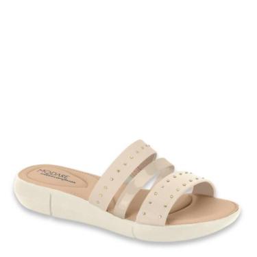 Imagem de Tamanco Feminino Modare Conforto Casual Tiras 7199.106, Creme, 36
