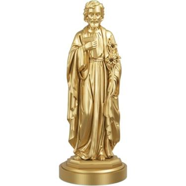 Imagem de Estátua São José Imagem Católica Estatueta - Versão 3 (Cor Ouro)