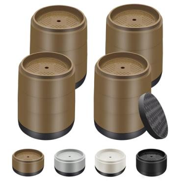 Imagem de Elevadores de cama para móveis, resistentes, 2,5 cm, 5 cm, 7,6 cm, 10,2 cm, elevadores de cama ajustáveis redondos para pernas de mesa, sofá, poltrona, geladeira, máquina de lavar (2,5 cm + 2,5 cm