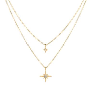 Imagem de HUGLINK Colar com cruz para mulheres, banhado a ouro real 14 K, pingente pequeno, fofo, simples, pequeno, moderno, cesta de Páscoa, joia religiosa, presente para mãe e esposa (conjunto de colar e