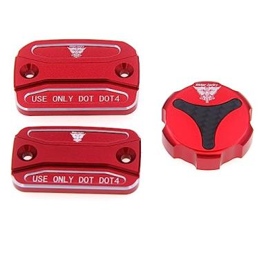Imagem de Riderjacky Para Ducati Hypermotard 796 2010-2012, Hypermotard 821 2014-2016, Hypermotard 939 2016-2017 CNC Alumínio Motocicleta Frontal Traseira Freio Embreagem Cilindro Tampa do Reservatório de Fluido
