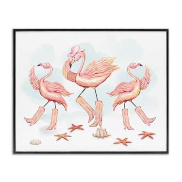 Imagem de Stupell Industries Dancing Cowboy Flamingos Preto Emoldurado Giclee Art Design por Ziwei Li, 61 x 76