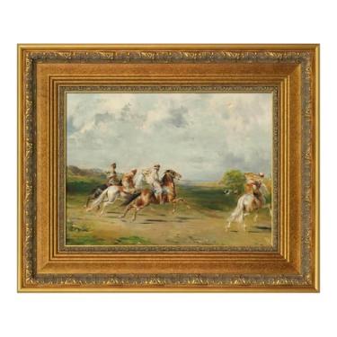 Imagem de FOLKOR Moldura vintage Plein Air para pinturas feitas à mão, 60 x 76 cm, 9 cm de largura, moldura de arte em relevo de madeira para exibição horizontal vertical, sem tampa de vidro e parte traseira