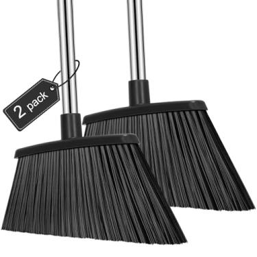 Imagem de NACENA Vassoura resistente, cabo longo de 139 cm, vassoura grande angular externa, vassoura comercial para varredura interna, para casa, garagem, cozinha, escritório, pátio, lobby, pátio, gramado